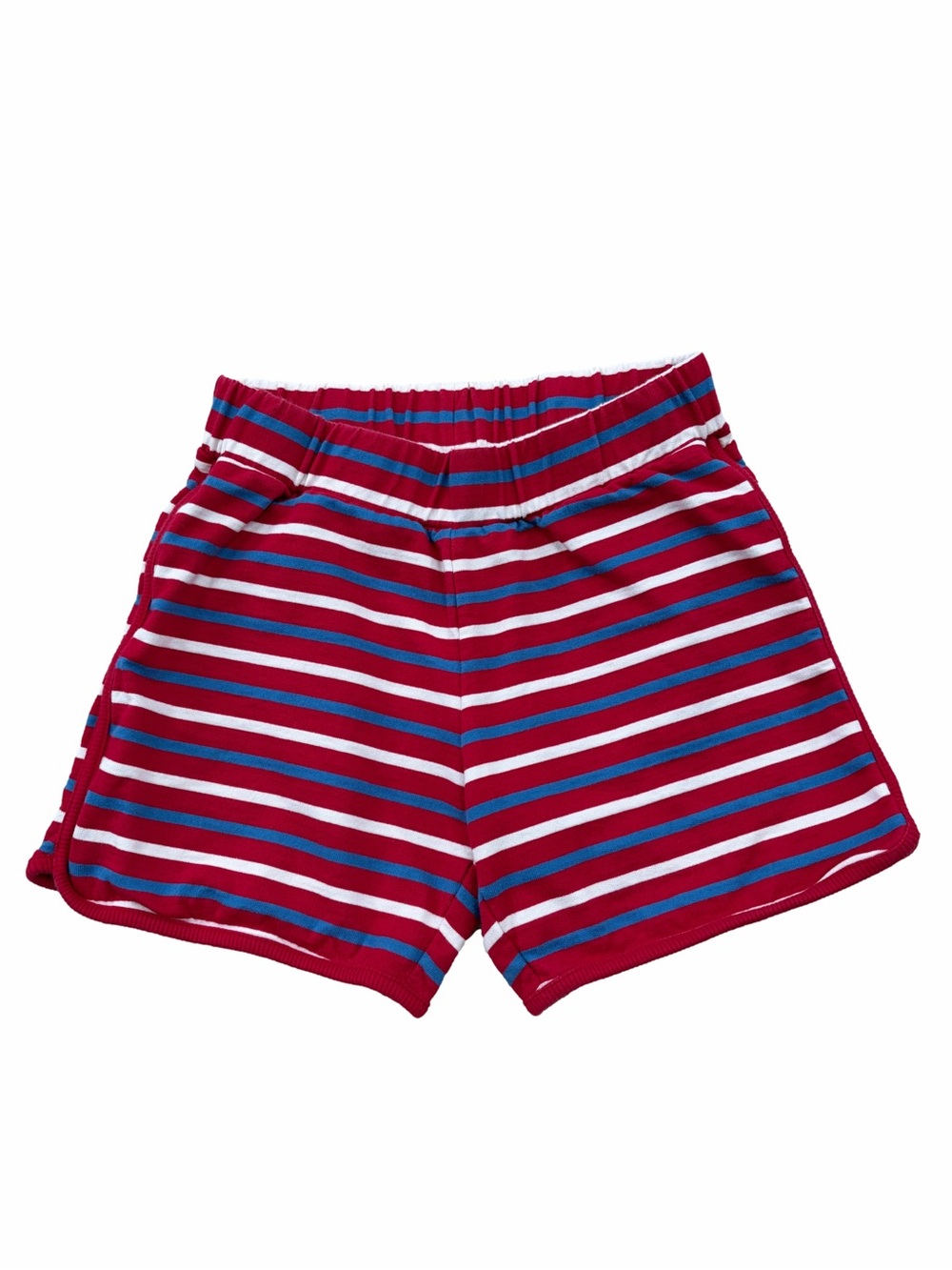 Hanna Andersson Size 150, 12, Red White and Blue USA Striped French Terry Shorts